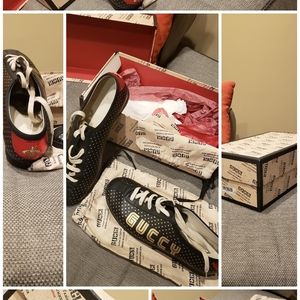 Gucci Men's Falacer Black Leather Sneakers